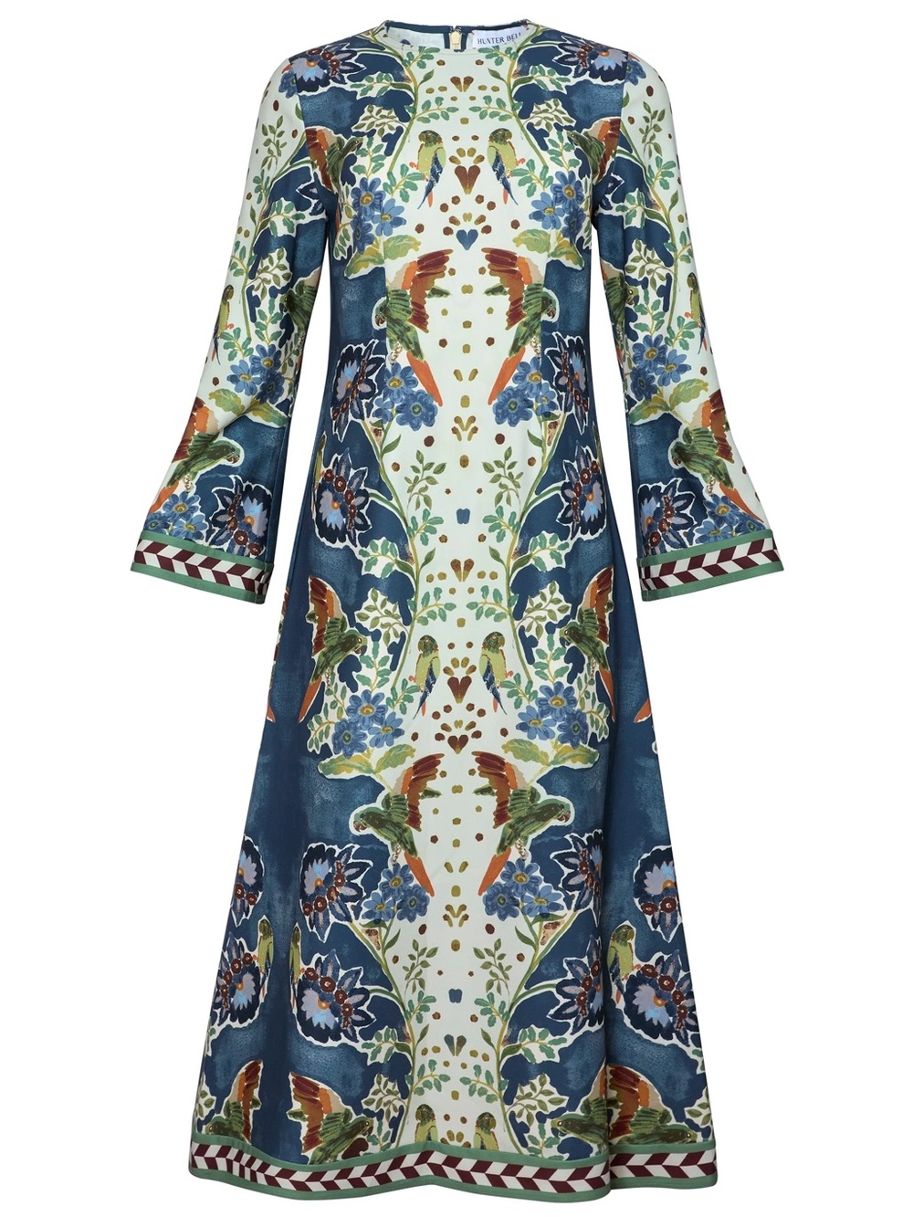 Hunter Bell Tovnes Dress Floral Maxi Dress in Blue & Cream Size 0 NWT